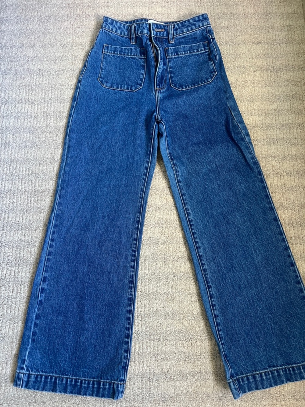 ROLLA'S Dark Blue High Rise Wide-Leg Jeans